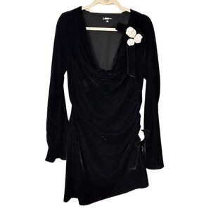 For Love And Lemons Tamera Black Mini Dress with White Accents